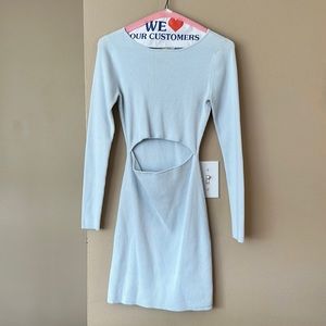 Aritzia Light Blue Cut out ribbed dress